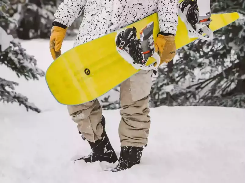 Standing with Snowboard