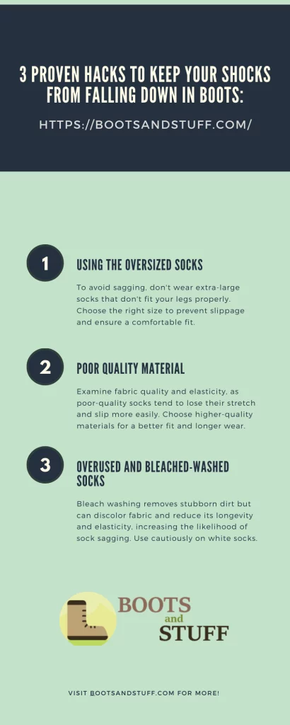 Infographic of 3 key reasons for saggy socks.