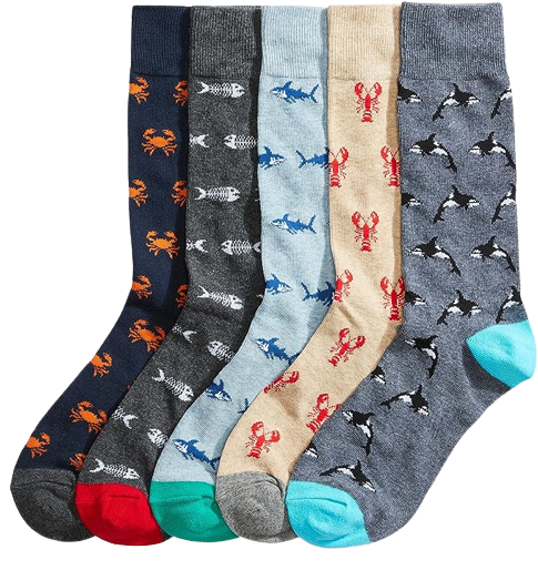 Amazon Essentials Men's Patterned Socks
